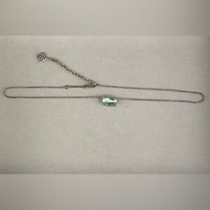 Elisa Silver Pendant Necklace in Light Blue Illusion